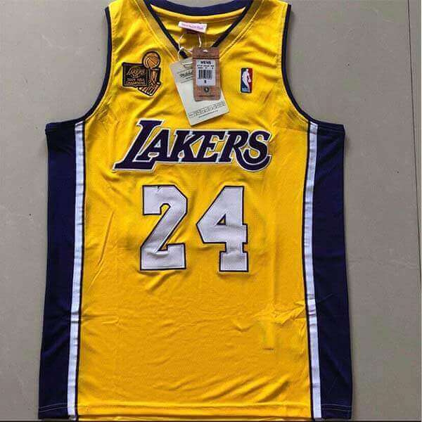 Classic Kobe Bryant #24 Los Angeles Lakers Basketball Jersey Stitched Yellow 