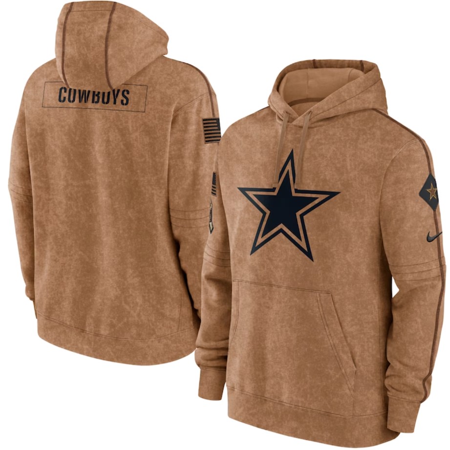 Men's American Football Salute to Service Club Pullover Hoodie Brown